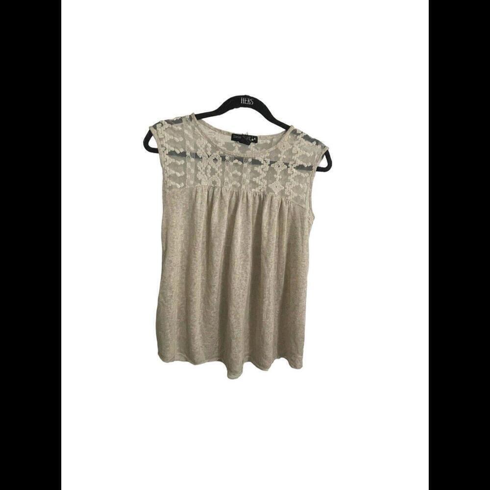 Living Doll Boho Lace Detail Top Tank Women’s Shirt Size M